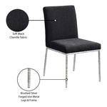 Reeves Chenille Fabric Upholstered Dining Side Chair in Black