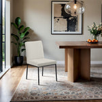 Reeves Chenille Fabric Upholstered Dining Side Chair in Cream