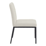 Reeves Chenille Fabric Upholstered Dining Side Chair in Cream