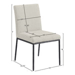 Reeves Chenille Fabric Upholstered Dining Side Chair in Cream