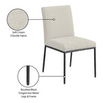 Reeves Chenille Fabric Upholstered Dining Side Chair in Cream