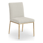 Reeves Chenille Fabric Upholstered Dining Side Chair in Cream