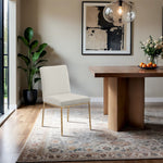 Reeves Chenille Fabric Upholstered Dining Side Chair in Cream