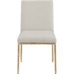 Reeves Chenille Fabric Upholstered Dining Side Chair in Cream