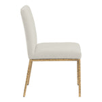 Reeves Chenille Fabric Upholstered Dining Side Chair in Cream