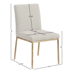 Reeves Chenille Fabric Upholstered Dining Side Chair in Cream