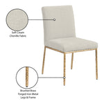 Reeves Chenille Fabric Upholstered Dining Side Chair in Cream