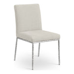 Reeves Chenille Fabric Upholstered Dining Side Chair in Cream