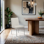 Reeves Chenille Fabric Upholstered Dining Side Chair in Cream