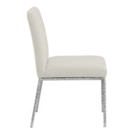Reeves Chenille Fabric Upholstered Dining Side Chair in Cream