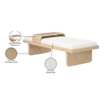 Arlington Chenille Fabric Upholstered Bench in Cream