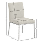 Reeves Chenille Fabric Upholstered Dining Side Chair in Cream