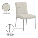 Reeves Chenille Fabric Upholstered Dining Side Chair in Cream