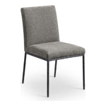 Reeves Chenille Fabric Upholstered Dining Side Chair in Grey