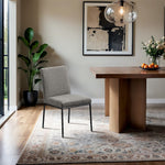 Reeves Chenille Fabric Upholstered Dining Side Chair in Grey