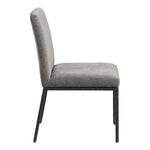Reeves Chenille Fabric Upholstered Dining Side Chair in Grey