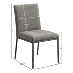 Reeves Chenille Fabric Upholstered Dining Side Chair in Grey