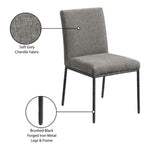 Reeves Chenille Fabric Upholstered Dining Side Chair in Grey
