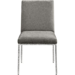 Reeves Chenille Fabric Upholstered Dining Side Chair in Grey