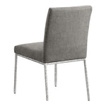 Reeves Chenille Fabric Upholstered Dining Side Chair in Grey