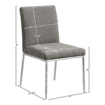 Reeves Chenille Fabric Upholstered Dining Side Chair in Grey