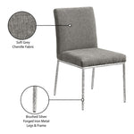 Reeves Chenille Fabric Upholstered Dining Side Chair in Grey