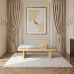 Arlington Chenille Fabric Upholstered Bench in Mint Green