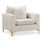 Naomi Velvet Upholstered Chair in Cream
