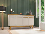 Yonkers 63" Sideboard in Off White and Natural