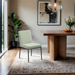 Reeves Chenille Fabric Upholstered Dining Side Chair in Mint