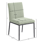 Reeves Chenille Fabric Upholstered Dining Side Chair in Mint