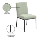 Reeves Chenille Fabric Upholstered Dining Side Chair in Mint
