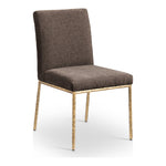 Reeves Chenille Fabric Upholstered Dining Side Chair in Brown