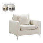 Naomi Velvet Upholstered Chair in Cream