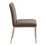 Reeves Chenille Fabric Upholstered Dining Side Chair in Brown