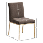 Reeves Chenille Fabric Upholstered Dining Side Chair in Brown