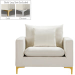 Naomi Velvet Upholstered Chair in Cream