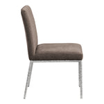 Reeves Chenille Fabric Upholstered Dining Side Chair in Brown