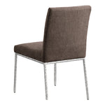 Reeves Chenille Fabric Upholstered Dining Side Chair in Brown