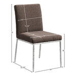 Reeves Chenille Fabric Upholstered Dining Side Chair in Brown