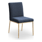 Reeves Chenille Fabric Upholstered Dining Side Chair in Navy