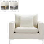 Naomi Velvet Upholstered Chair in Cream