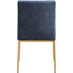 Reeves Chenille Fabric Upholstered Dining Side Chair in Navy