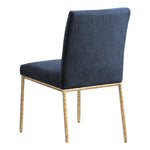 Reeves Chenille Fabric Upholstered Dining Side Chair in Navy