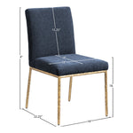 Reeves Chenille Fabric Upholstered Dining Side Chair in Navy