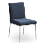 Reeves Chenille Fabric Upholstered Dining Side Chair in Navy