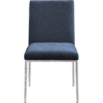 Reeves Chenille Fabric Upholstered Dining Side Chair in Navy