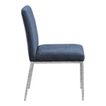 Reeves Chenille Fabric Upholstered Dining Side Chair in Navy