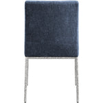 Reeves Chenille Fabric Upholstered Dining Side Chair in Navy
