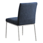 Reeves Chenille Fabric Upholstered Dining Side Chair in Navy